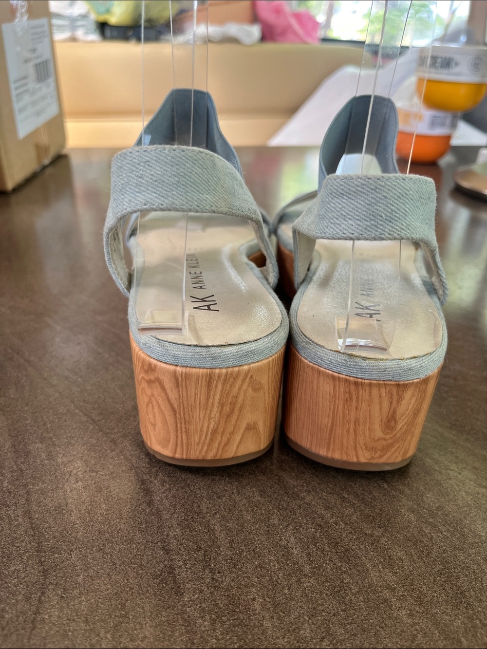 Anne Klein sling back sandals, light blue - Picture 3 of 4